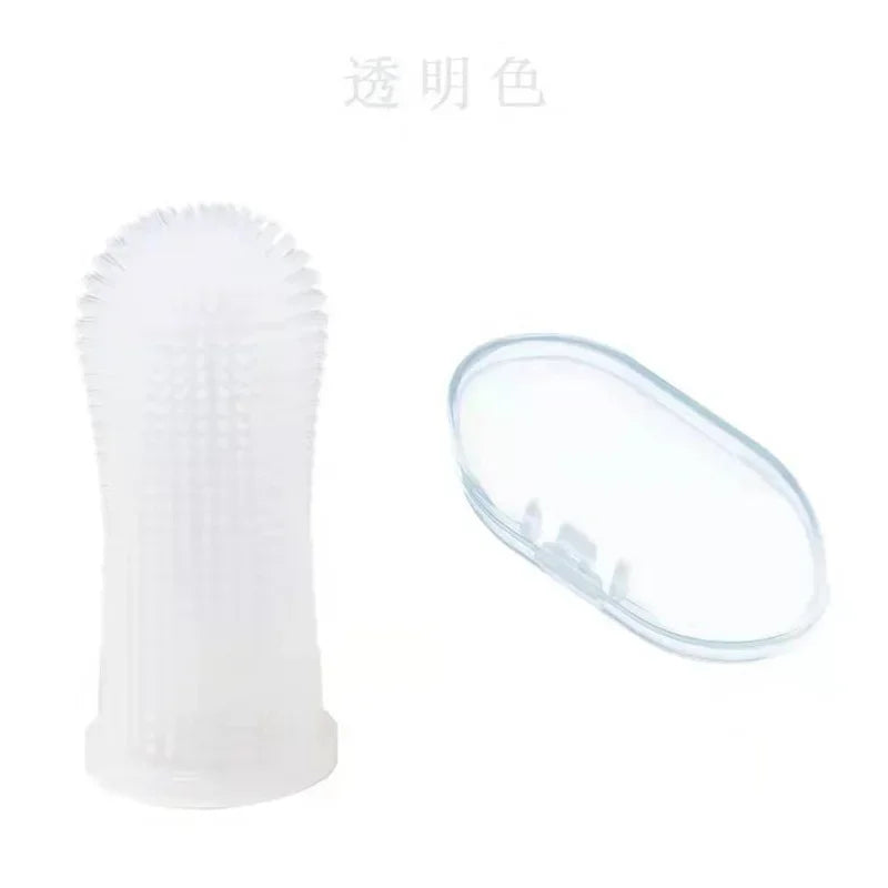 Dog Super Soft Pet Finger Toothbrush Teeth Cleaning Bad Breath Care, Nontoxic Silicone.