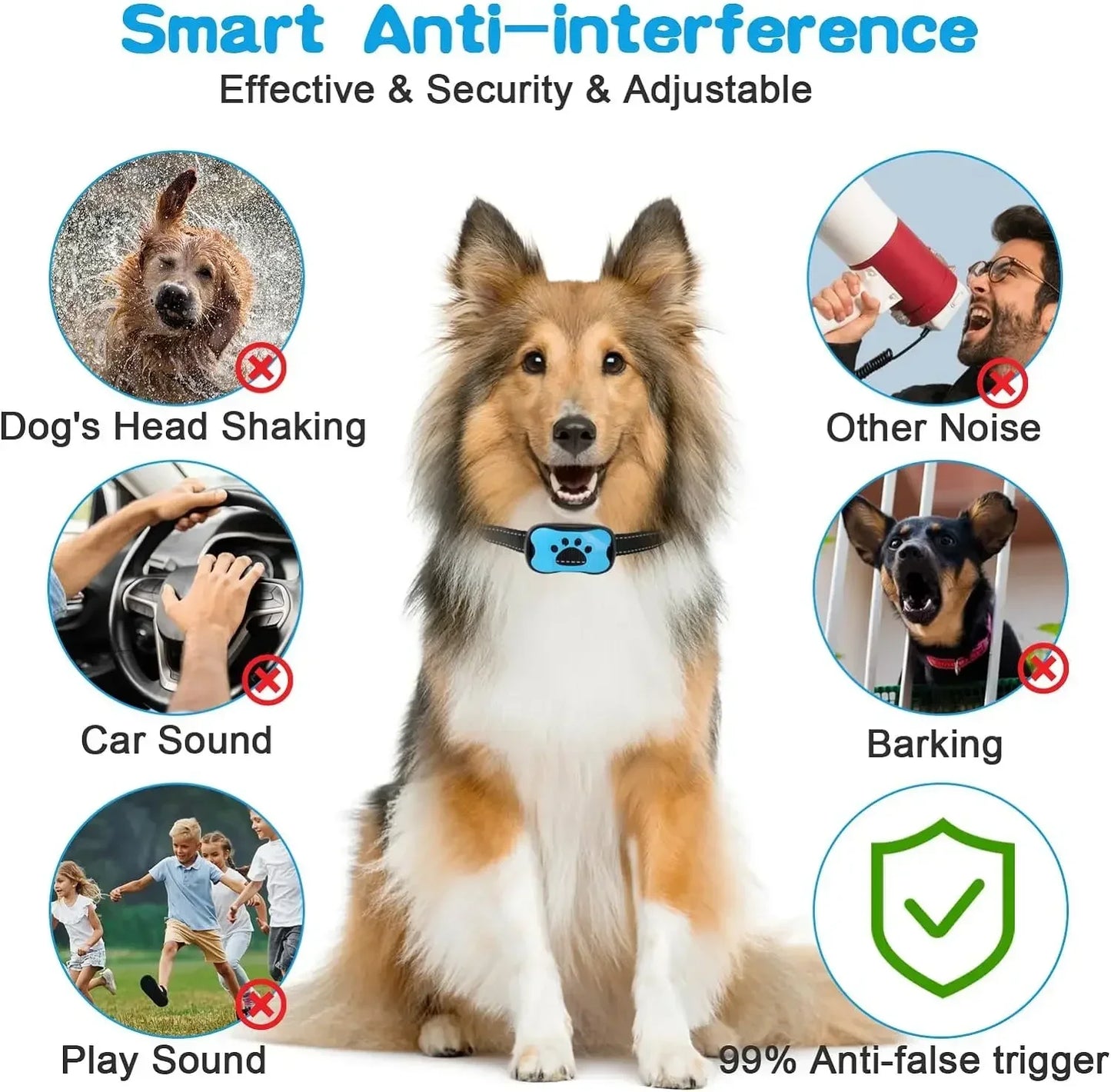 Pet Dog anti Barking Device USB Rechargeable, no pain ultrasonic vibration for dogs training