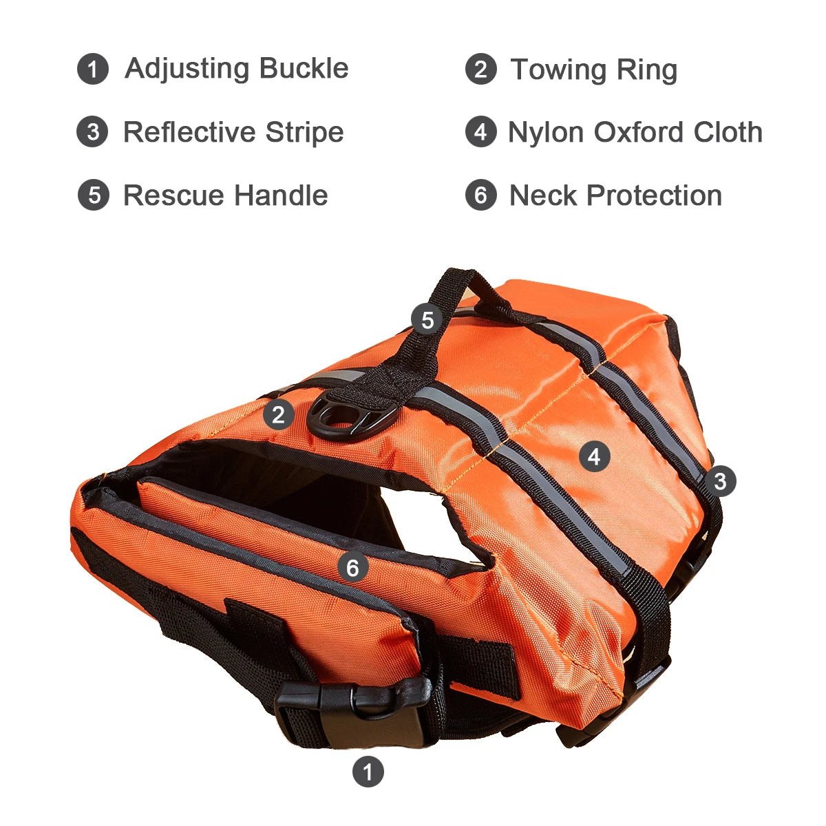 Dog Life Jacket Reflective Adjustable for Summer