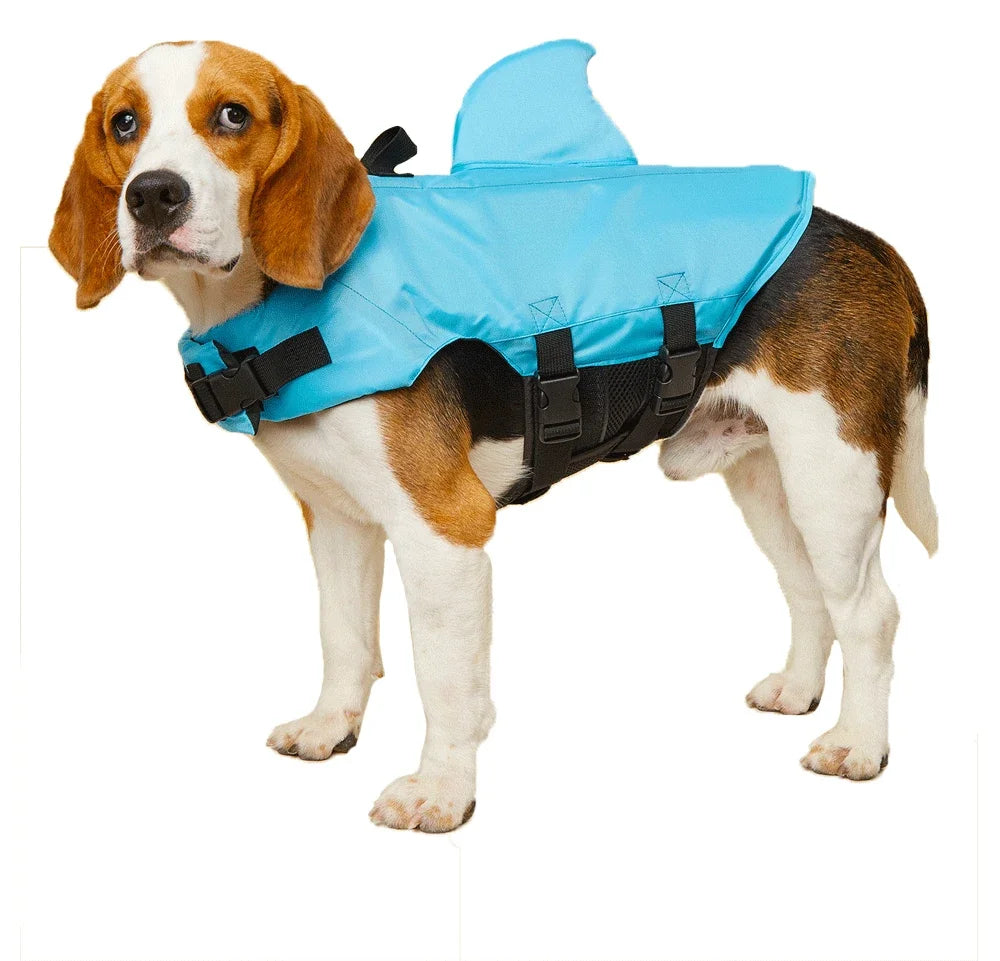 Dog Life Jacket with shark fin, Enhanced Buoyancy clothe for dogs