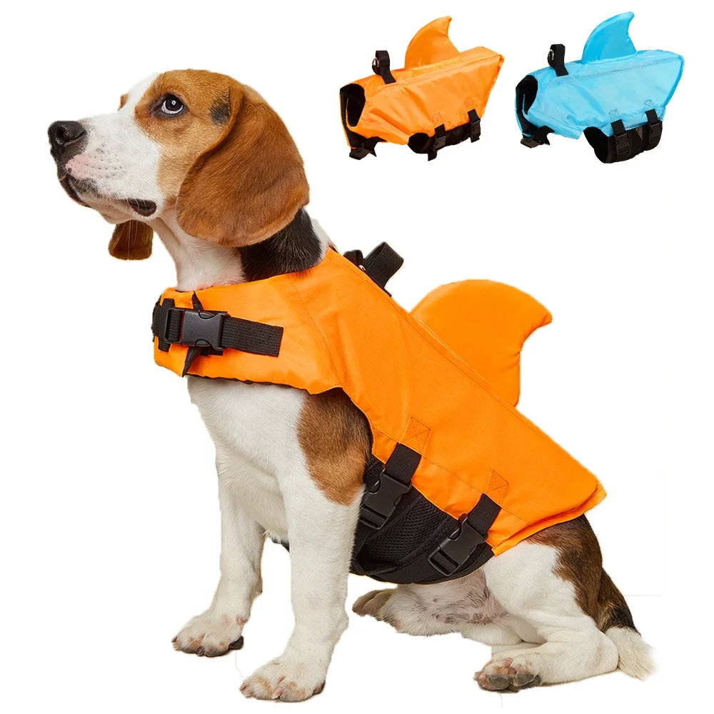 Dog Life Jacket with shark fin, Enhanced Buoyancy clothe for dogs