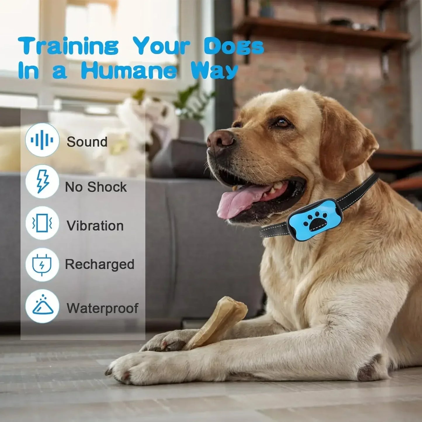 Pet Dog anti Barking Device USB Rechargeable, no pain ultrasonic vibration for dogs training