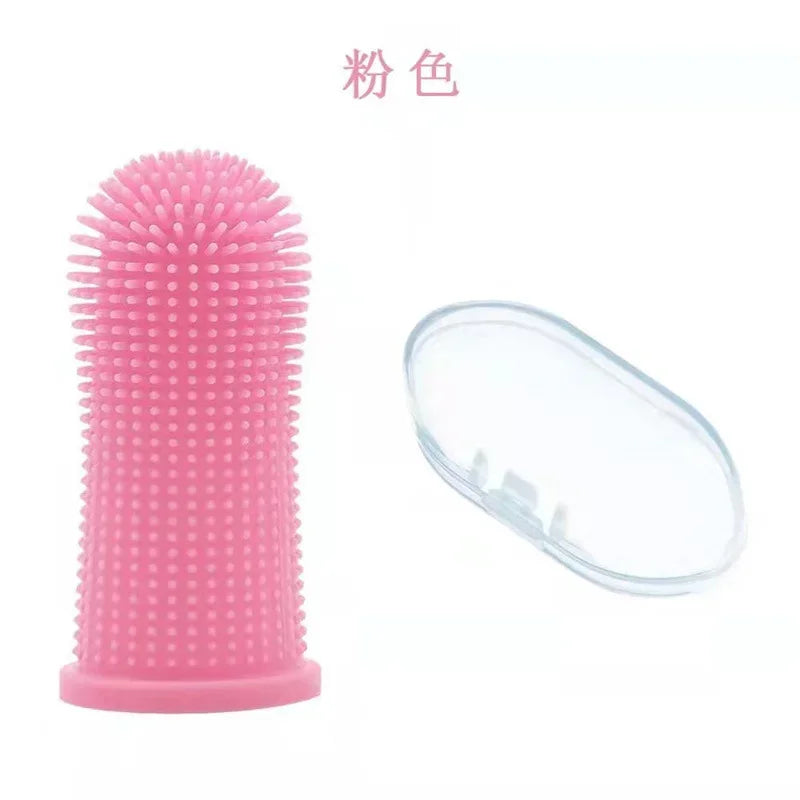 Dog Super Soft Pet Finger Toothbrush Teeth Cleaning Bad Breath Care, Nontoxic Silicone.