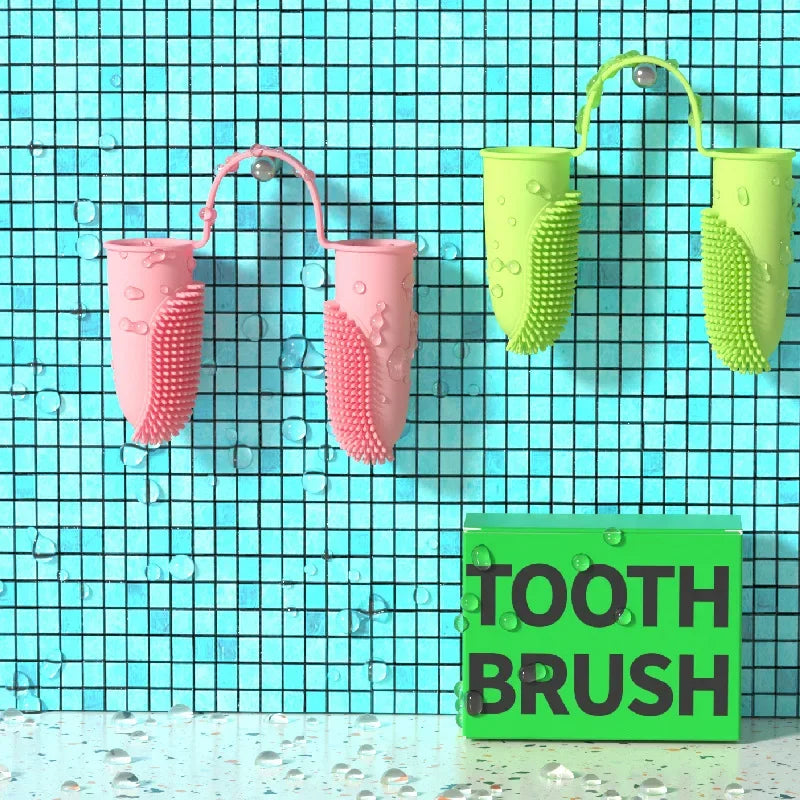 Dog Super Soft Pet Finger Toothbrush Teeth Cleaning Bad Breath Care, Nontoxic Silicone.