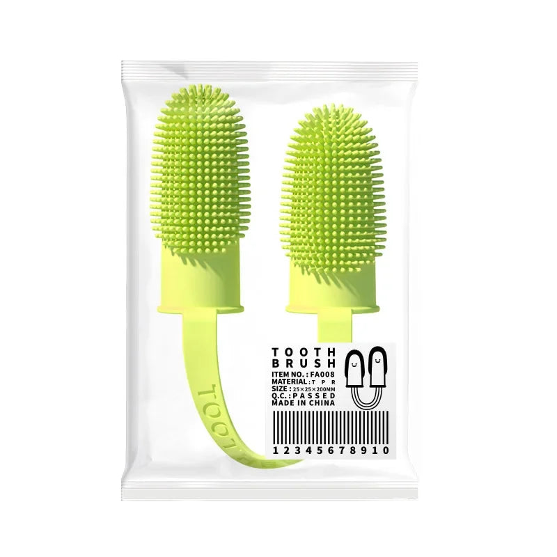 Dog Super Soft Pet Finger Toothbrush Teeth Cleaning Bad Breath Care, Nontoxic Silicone.