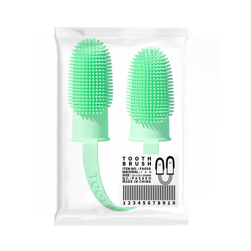 Dog Super Soft Pet Finger Toothbrush Teeth Cleaning Bad Breath Care, Nontoxic Silicone.