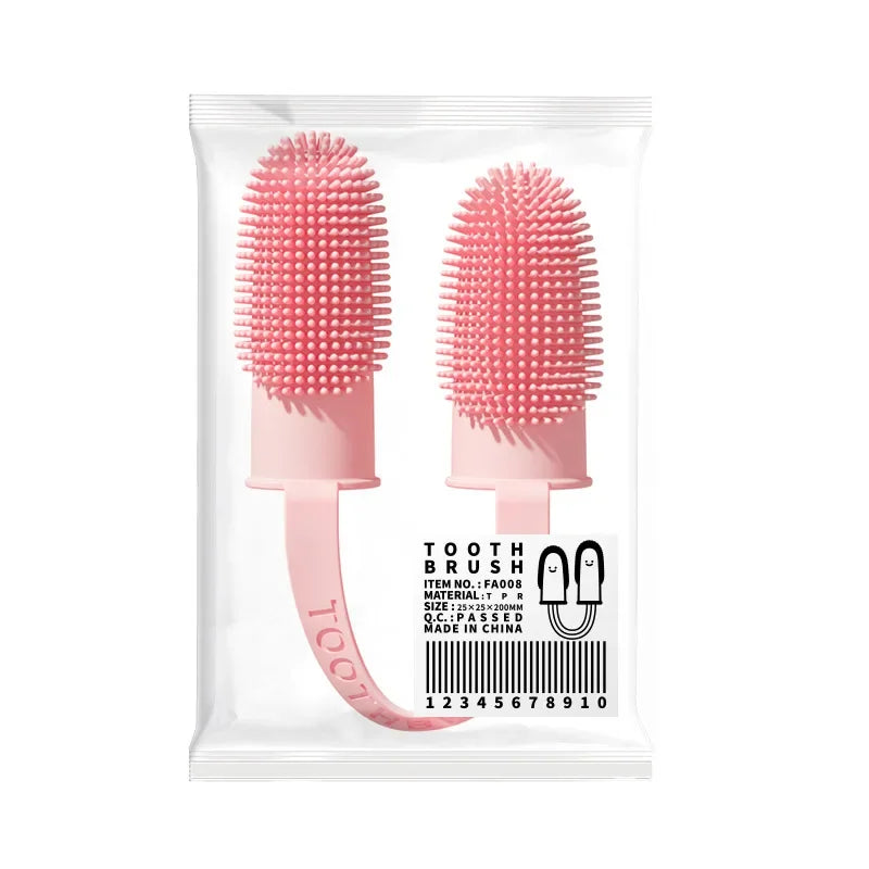 Dog Super Soft Pet Finger Toothbrush Teeth Cleaning Bad Breath Care, Nontoxic Silicone.