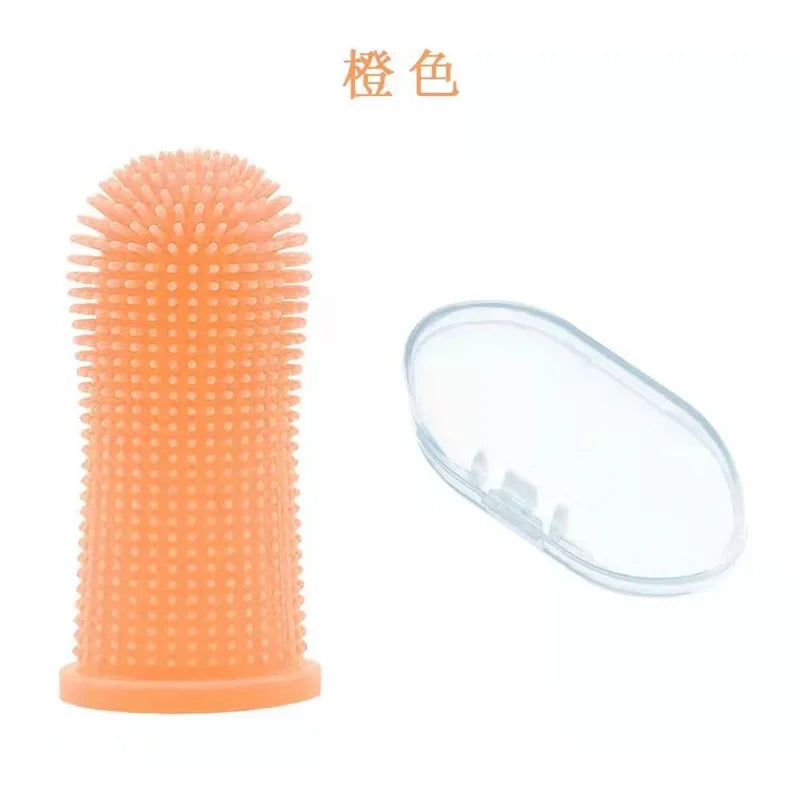 Dog Super Soft Pet Finger Toothbrush Teeth Cleaning Bad Breath Care, Nontoxic Silicone.