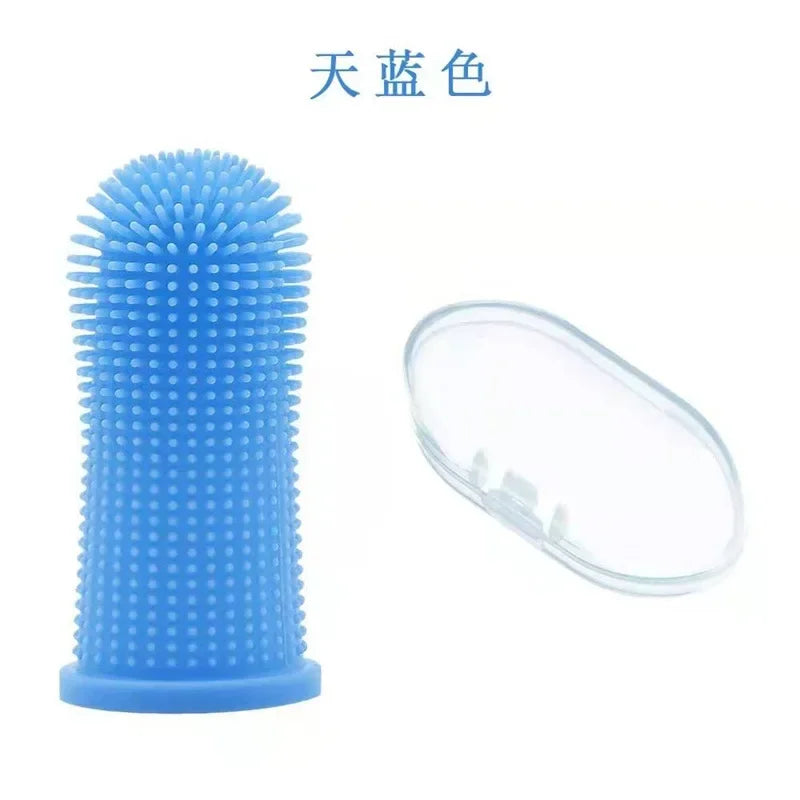 Dog Super Soft Pet Finger Toothbrush Teeth Cleaning Bad Breath Care, Nontoxic Silicone.