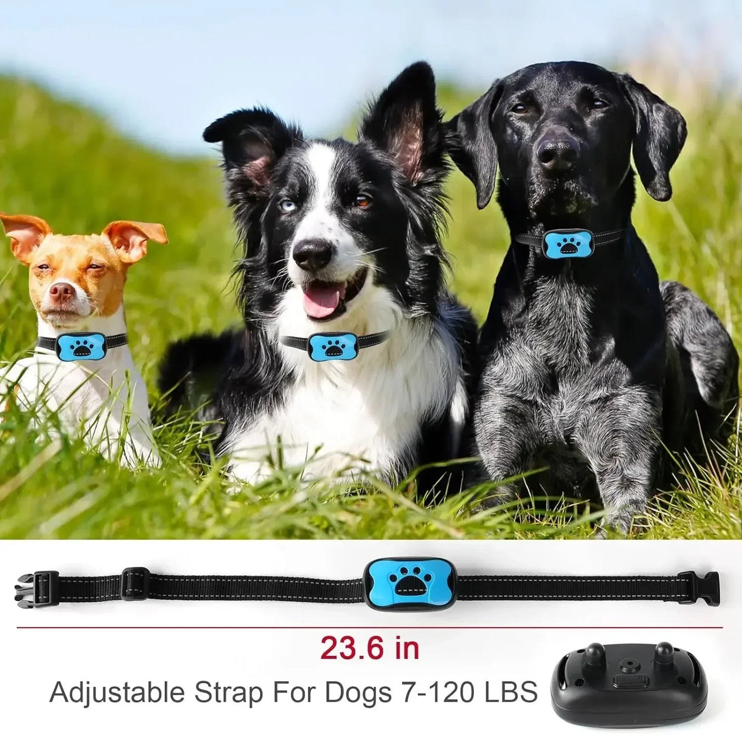 Pet Dog anti Barking Device USB Rechargeable, no pain ultrasonic vibration for dogs training