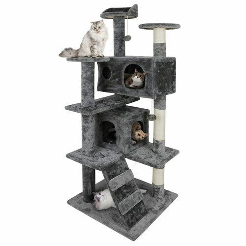 Cat Tree Tower 55" STURDY Activity Center Large Playing House