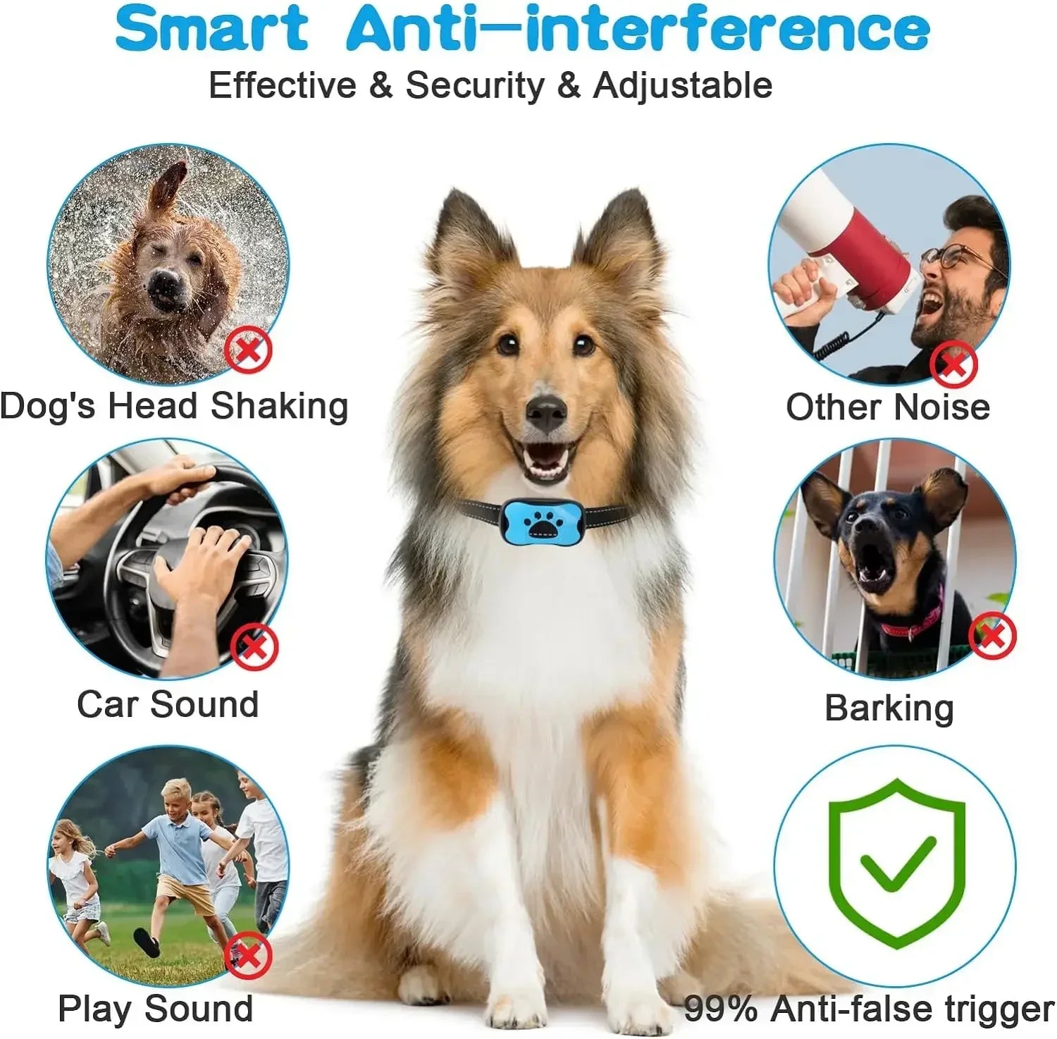 Pet Dog anti Barking Device USB Rechargeable, no pain ultrasonic vibration for dogs training