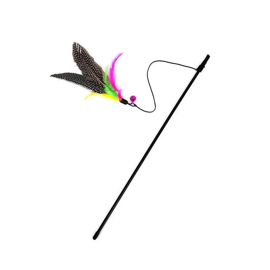 Cats Toys Feathers Wand Interactive Toy Kitten Toy Rod with Bell Feather Replacements 
