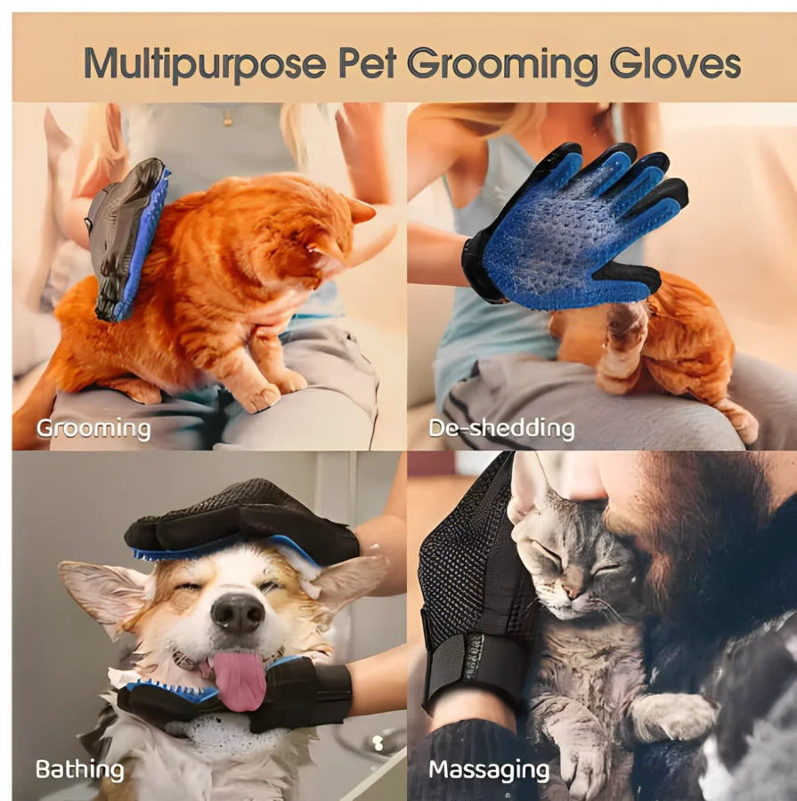 Pet Dog Cat Grooming Cleaning Glove Deshedding Hair Remover Massage Brush Animal Supplies Cat Accessoies