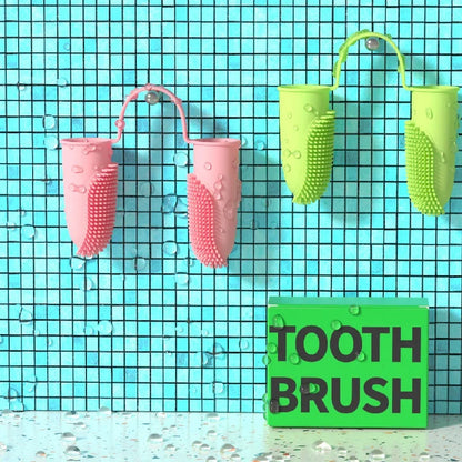 Dog Super Soft Pet Finger Toothbrush Teeth Cleaning Bad Breath Care, Nontoxic Silicone. 