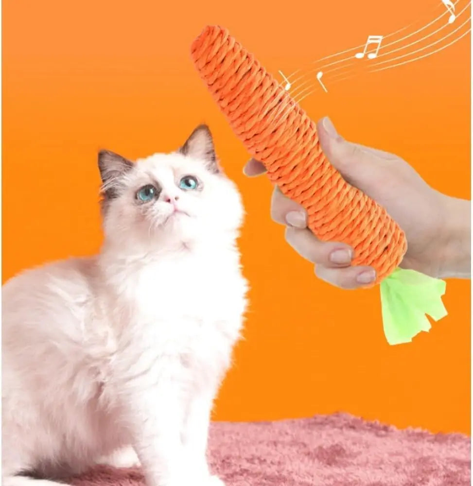 Cat Toys Self-Entertainment Carrot Teething and Cat Teasing Sticks
