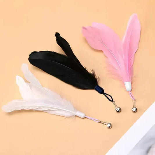 Cats Toys Feathers Wand Interactive with Super Suction Cup Detachable